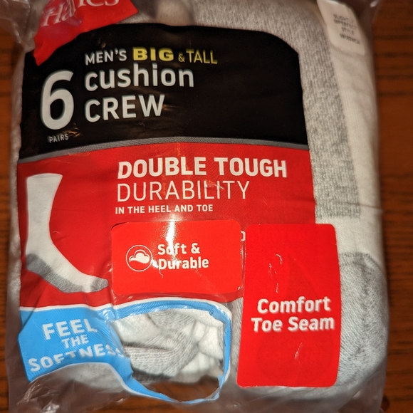 Men's Cushioned Crew Socks - White Large Size Comfort Socks For Daily Wear